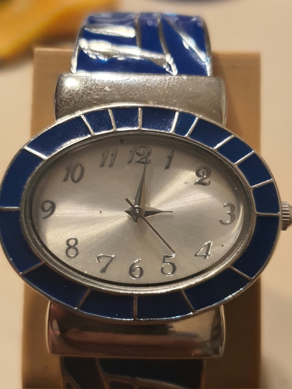 🦋10/$20🦋 Silver/Blue Stainless Steel Women's Cuff Watch